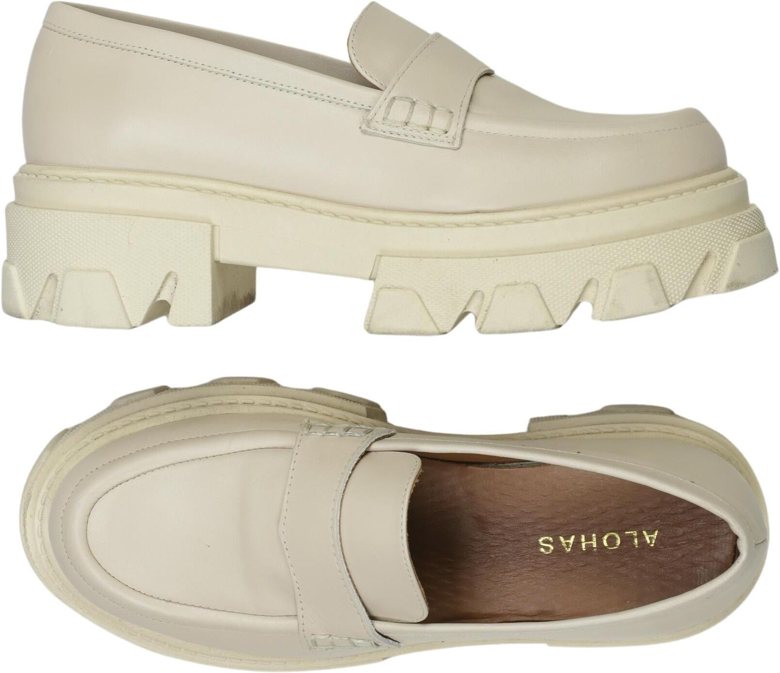 Alohas Damen Halbschuh, Cremeweiß, Gr. EU 38, kein / Etikett - Second Hand
