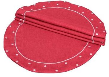 Manor Luxe "Breen Polyester Polka Dots Round Placemat 16"""