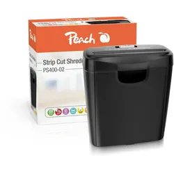 Peach Streifenschnitt Aktenvernichter | 6 Blatt | 10 Liter / 50 A4 | 5 mm Streifenbreite (P-2) | DSGVO konform | PS400-02