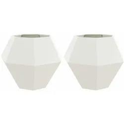 vidaXL Pflanzkübel 2 pcs Weiß 100 x 100 x 80 cm Stahl