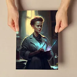 POSTER Marie Curie In Voller Farbe Fotostil. A4 Rahmenlos