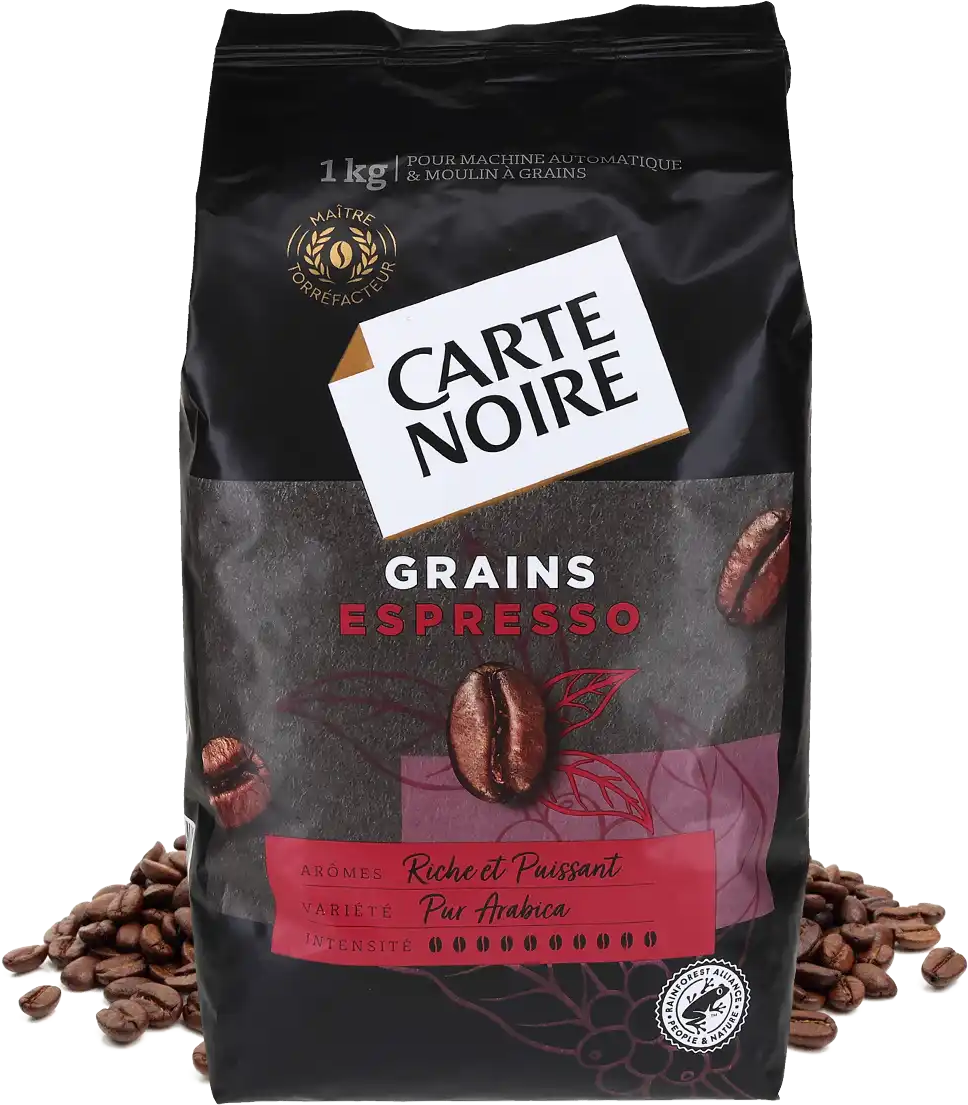 1 kg Grains d'espresso Carte Noire Grains de café - Espresso - 100 % Arabica - Noir - Meilleur café - Pas cher