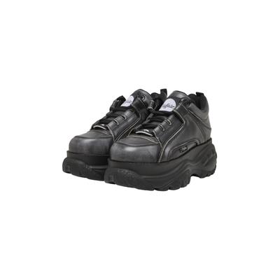 Sneaker BUFFALO "Buffalo 1339-14", Damen, Gr. 37, grau (schwarz, vntg), Leder, Schuhe Sneaker