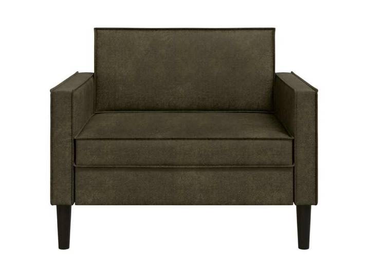 VIDAXL(6789)Fauteuil moderne XL Charge 150kg Vert armée Simili daim Fauteuil de lecture