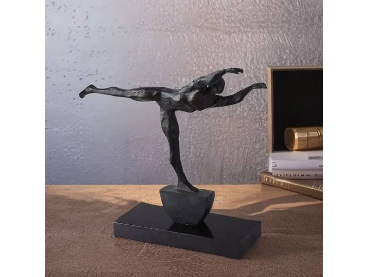 Sculpture de figurines abstraites minimalistes, ornements en fonte noire, décoration de bureau, Statue de personnage en métal, artisanat, décoration de maison moderne