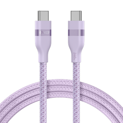 Anker USB-C to USB-C Cable (3 ft / 6 ft, 240W, Upcycled-Braided) 6 ft / Lilac Purple