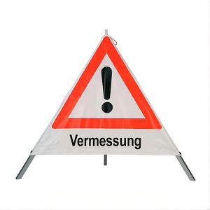 SafetyMarking Faltsignal Gefahrenstelle VZ101, Vermessung, tagesleuchtend, Schenkellänge 90 cm