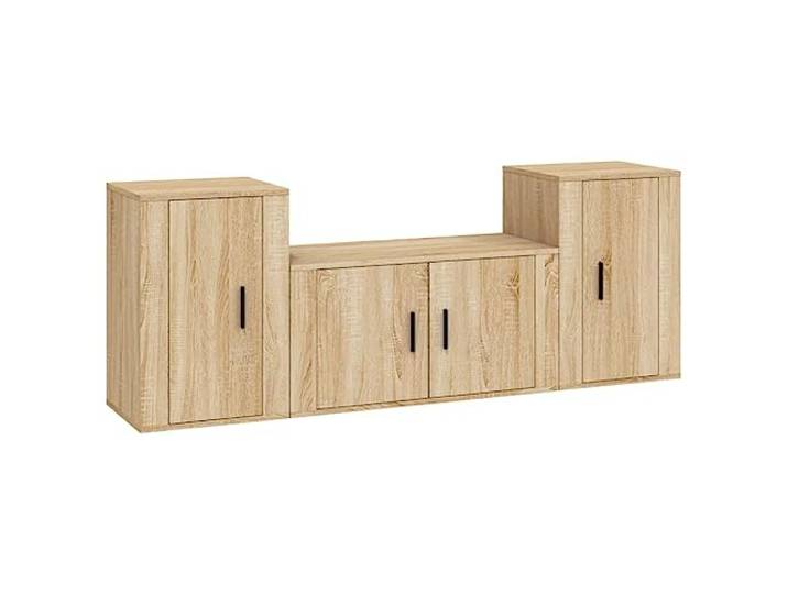 LMTYOENFG 3-tlg TV-Schrank-Set Wandmontage Sonoma-Eiche Holzwerkstoff Dreiteilige Hängeboard Kombination im Sonoma-Eiche Look bietet flexiblen Stauraum für das Wohnzimmer.
