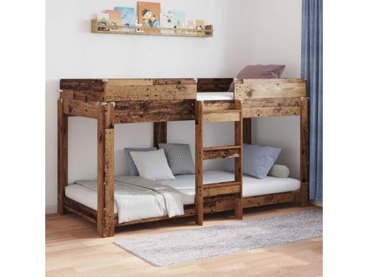 RJPLMFV Etagenbett für Kinder, Holz, 90 x 200 cm Robustes Holzwerkstoff, 2 separate Betten, modernes Design, inklusive Lattenrost, für Kinderzimmer