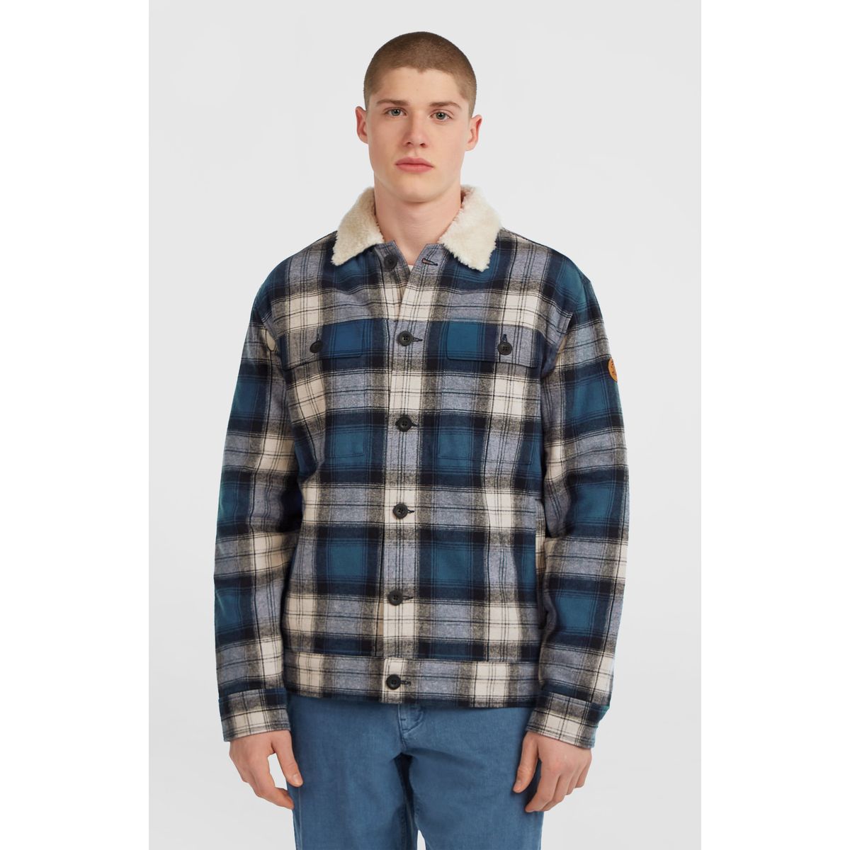 O'Neill O'riginals Fleece Lined Jacket mozart blue check (35199) L 2500145-35199-L
