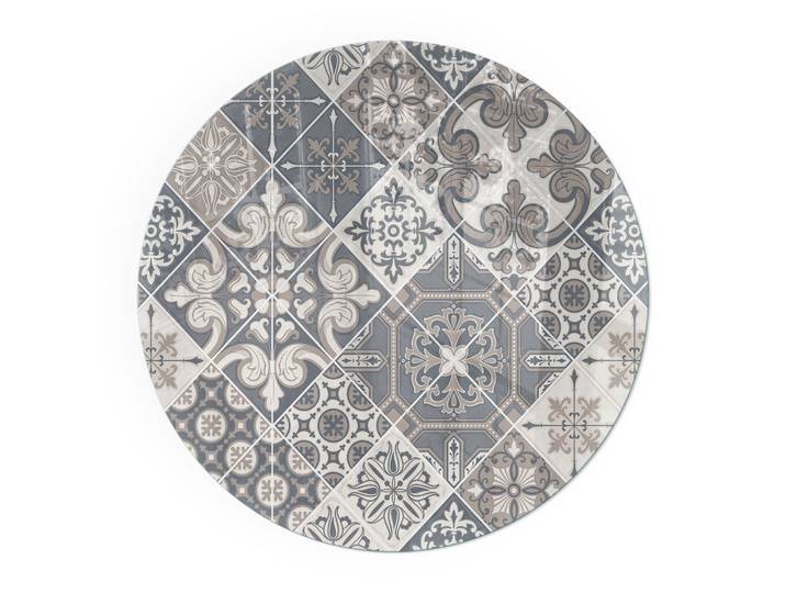 KAMINBODENPLATTE Ø 70 cm - Dekoratives Mosaikmuster