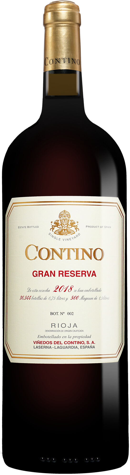 C.V.N.E. - Viñedos de Contino Contino Gran Reserva - 1,5 L. Magnum 2018 14% Vol. Rotwein Trocken aus Spanien