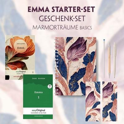 Emma Starter-Paket Geschenkset 2 Bücher (mit Audio-Online) + Marmorträume Schreibset Basics, Set von Jane Austen, EasyOriginal Verlag,
