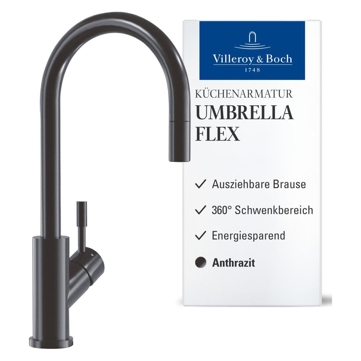 Villeroy & Boch Umbrella Flex Küchenarmatur, aus Edelstahl (92540005)