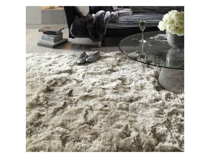 NOVATREND - Tapis salon confort extrême SPLASH - Beige - 150x150 cm