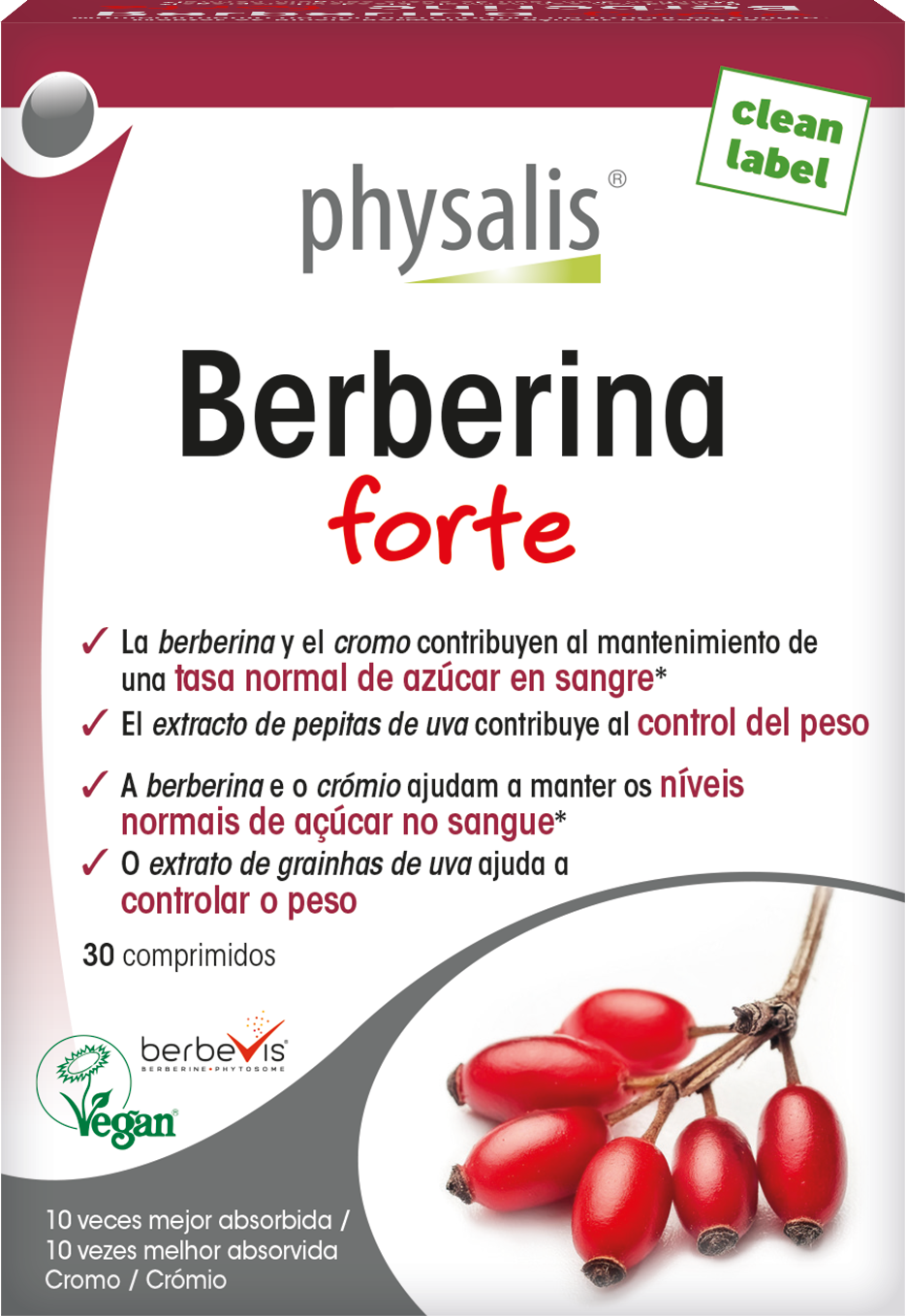 Physalis Berberina Forte 30 Comprimidos Vegan