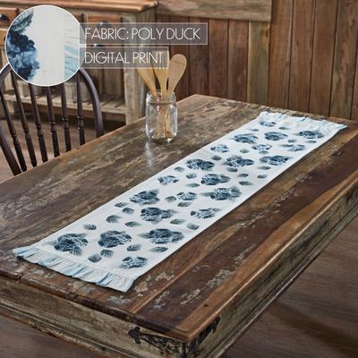 VHC Brands Finders Keepers Hydrangea Ruffled Runner 12x36