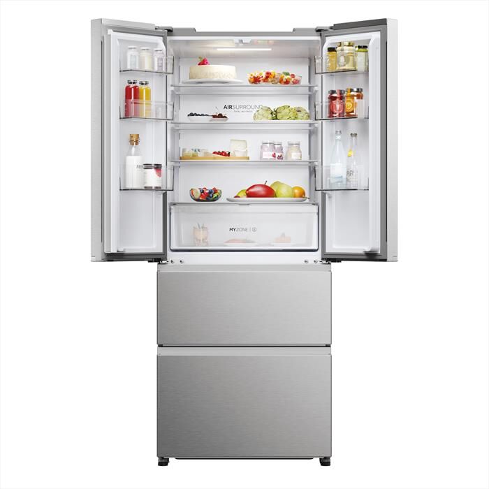 HAIER Frigorifero 4 Porte Hfr3718enmm Classe E 402 Lt-acciaio Inox