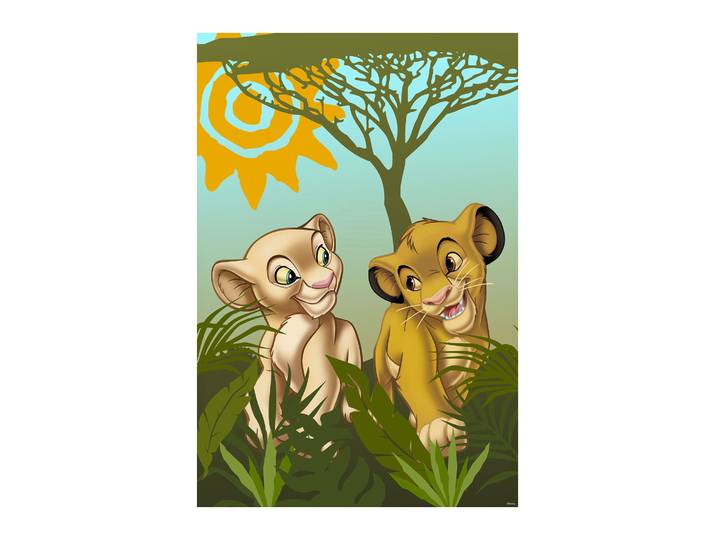 Bild KOMAR Lion King Urembo Meadows , bunt (farbe bild(er): bunt), B:50cm H:70cm, Holz, Papier, Bilder, Bild, Wandbild zur Dekoration im Kinderzimmer - ohne Rahmen