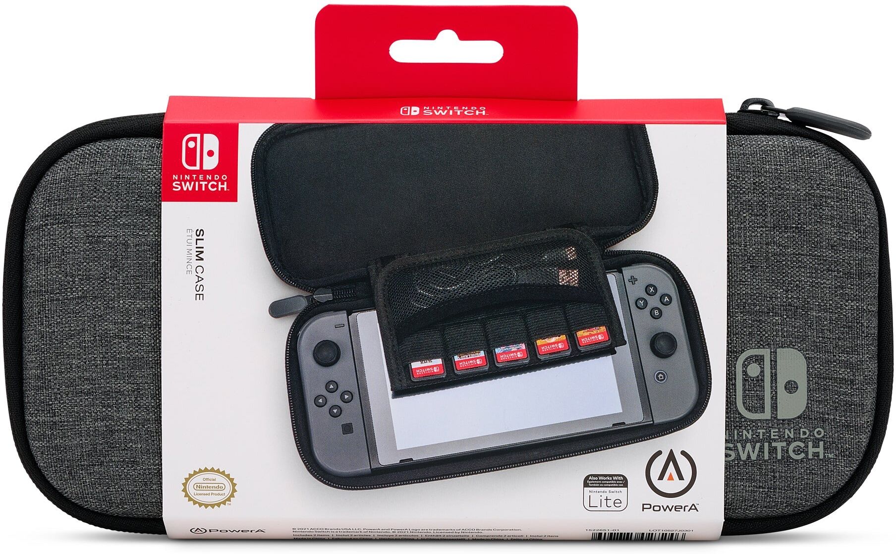 PowerA Slim Case for Nintendo Switch – Charcoal
