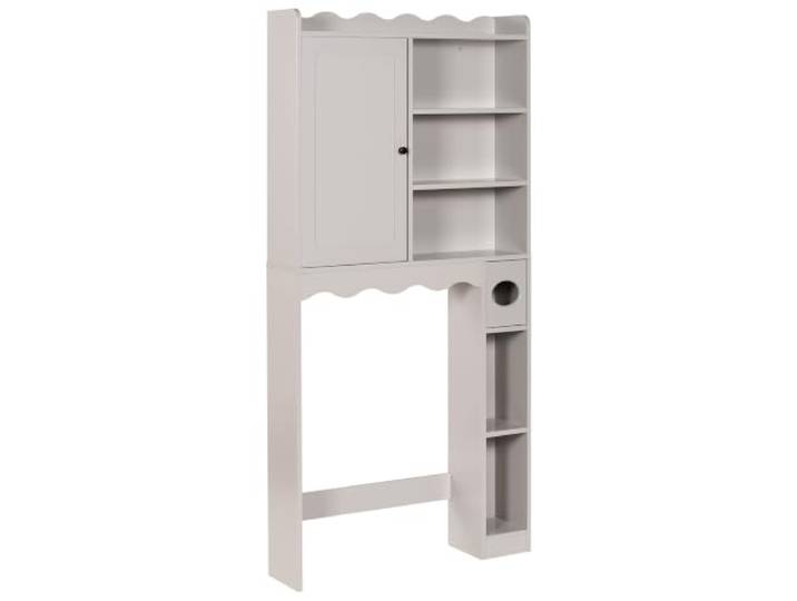 Beliani Badezimmerschrank Hellbeige Gefärbt Waschmaschinenumbauschrank Holzwerkstoff, Beige, Klassisch, 80 x 20 x 165 cm