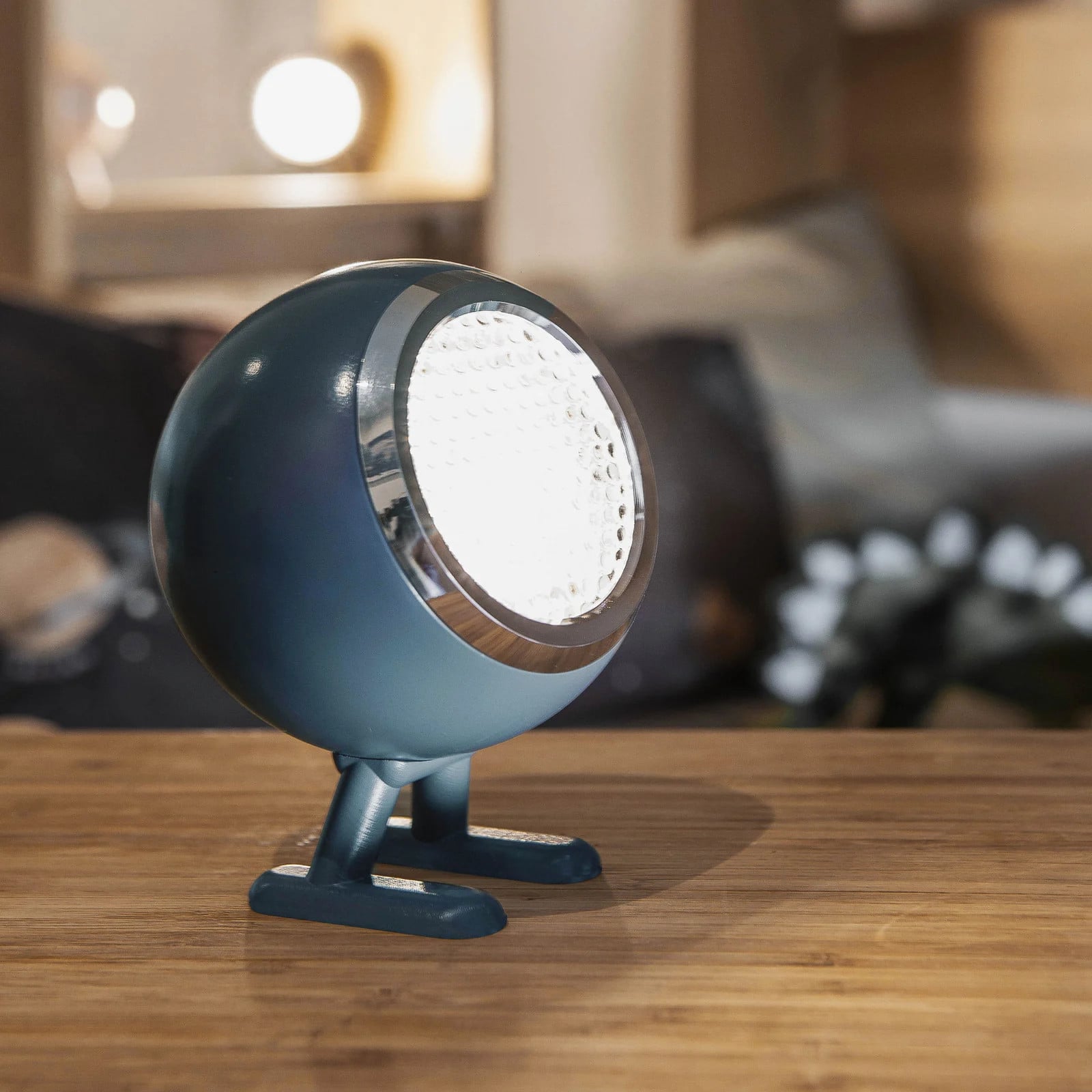 MR. WATTSON Norbitt 3.0 LED-batterijlamp, blauw, bolvormig aluminium voor woonkamer en terras