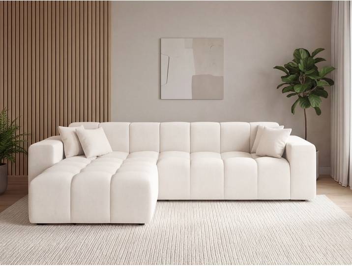 Ecksofa L-Form Links Moderne Ecksofa Loopo Creme
