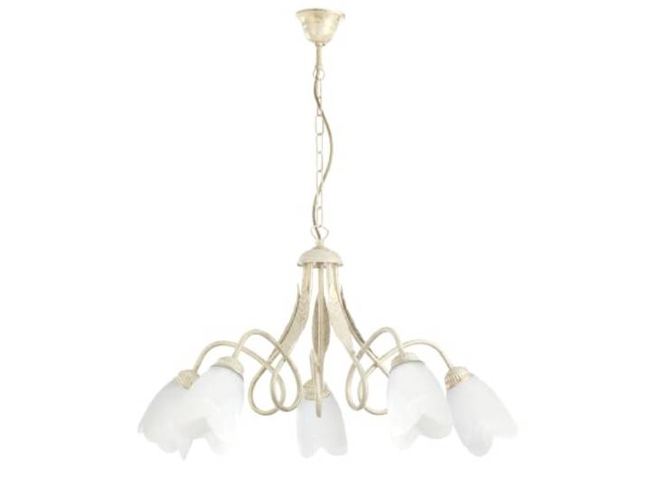ONLI Kroonluchter, 5 lampen, dubbel, ivoorkleurig