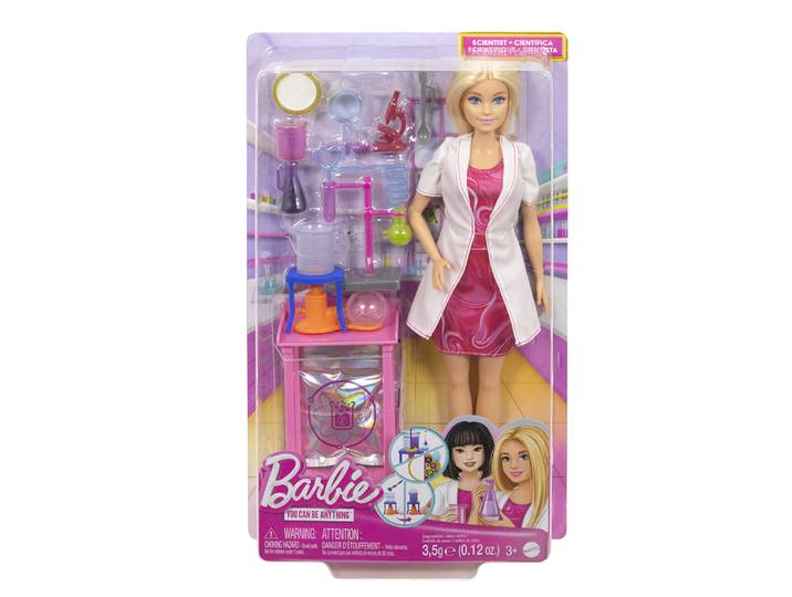 barbie-coffret barbie scientifique-poupée blonde et accessoires