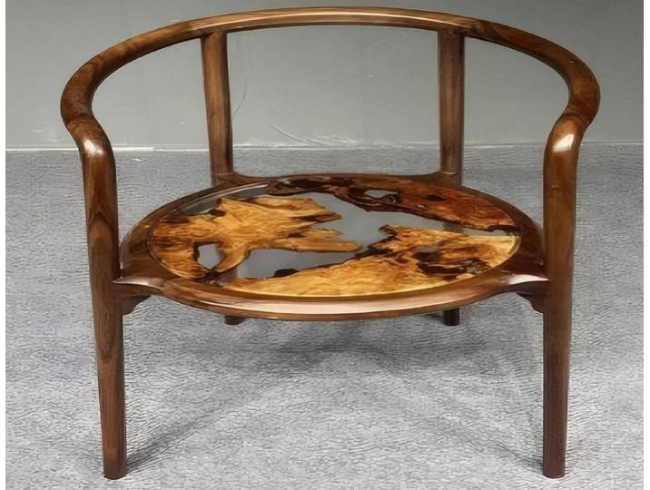 JVmoebel Esszimmerstuhl Epoxidharz-Stuhl in braun mit Holzdesign und hohem Sitzkomfort