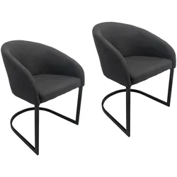 HTI-Living, Stühle, Esszimmerstuhl 2er Set Vemal Schwarz