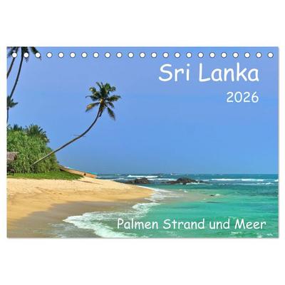 Sri Lanka, Palmen, Strand und Meer (Tischkalender 2026 DIN A5 quer), CALVENDO Monatskalender