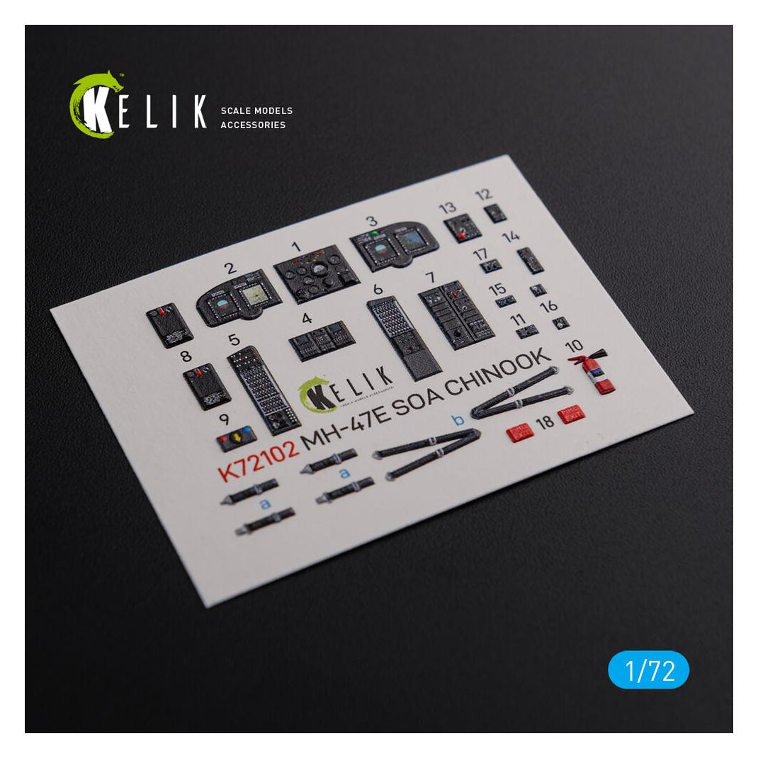 Kelik MH-47E interior 3D decals for Italeri kit (K72102)