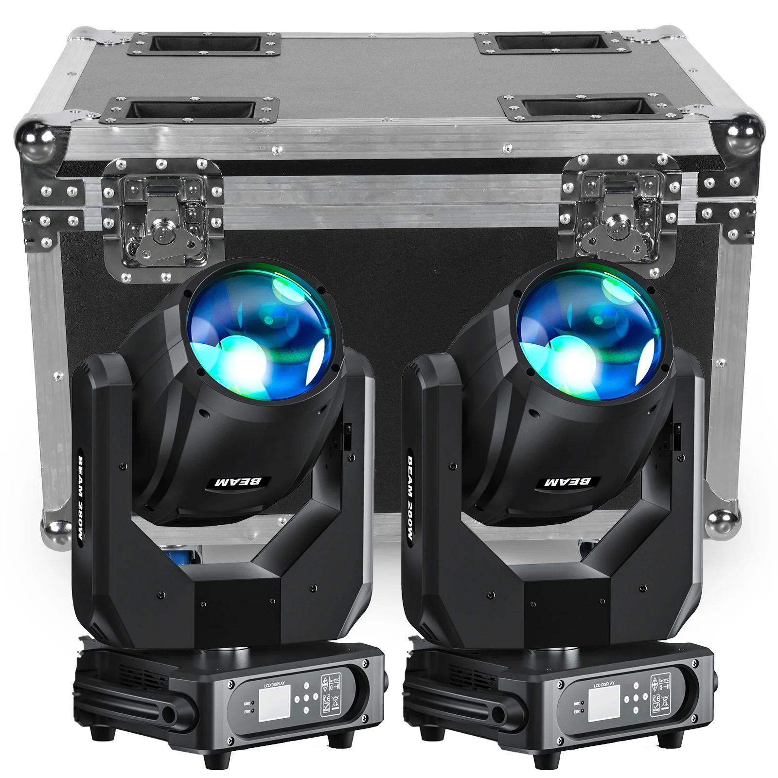 Bühnenbeleuchtung - 2er-Set 280 W 10R Beam Moving Head - DMX - 17 Gobos - 14 Farben - Transportkoffer - EU-Stecker