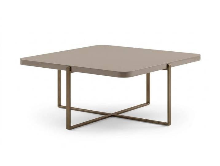 JVmoebel Couchtisch Couchtisch Beige mit Gold Metallgestell Elegantes Wohnzimmermöbel