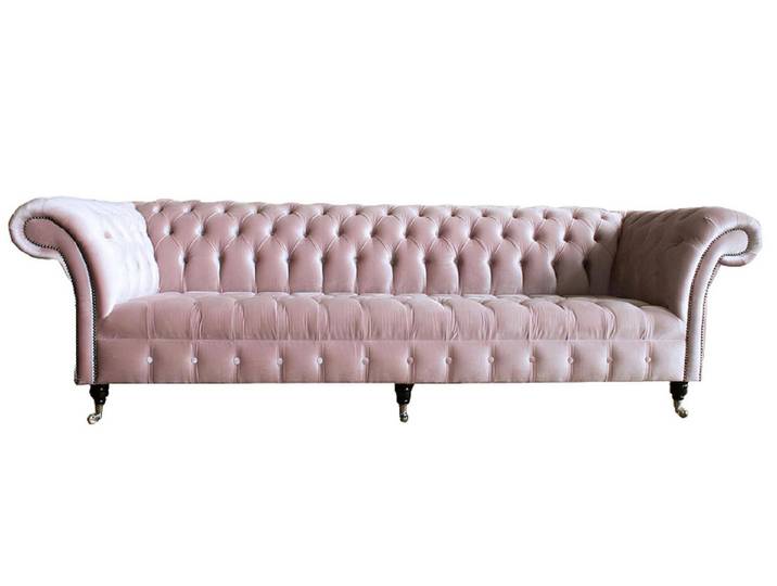 Xlmoebel Chesterfield-Sofa Altrosa Chesterfield Sofa mit klassischem Design, Chesterfield-Sofa, Hergestellt in Europa