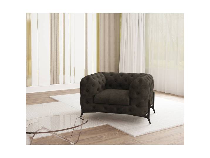 Fauteuil II Gris Microfibre Priya 125 x 73 x 100cm