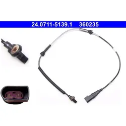 Sensor Raddrehzahl ATE 24.0711-5139.1 für Ford Fusion