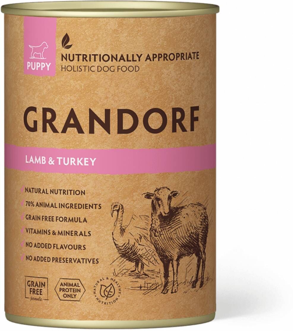 Grandorf Puppy Agnello e Tacchino Alimento Umido Completo per Cuccioli 400 gr