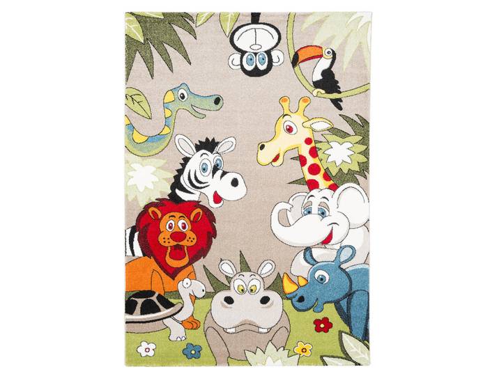 Pergamon Kinder Teppich Faro Safari Bunt Tiere, Mehrfarbig, Animalprint, 160x230 cm, Teppiche und Böden, Teppiche, Kinderteppiche