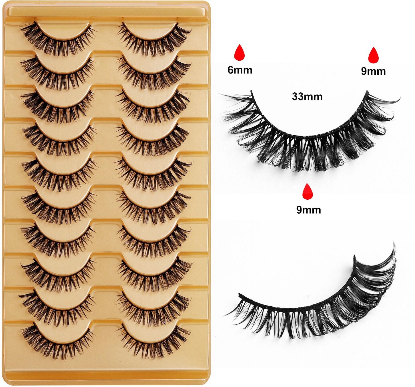 INF 5D Volume Flauschige Falsche Wimpern Set - Dramatische, Wiederverwendbare Wimpern