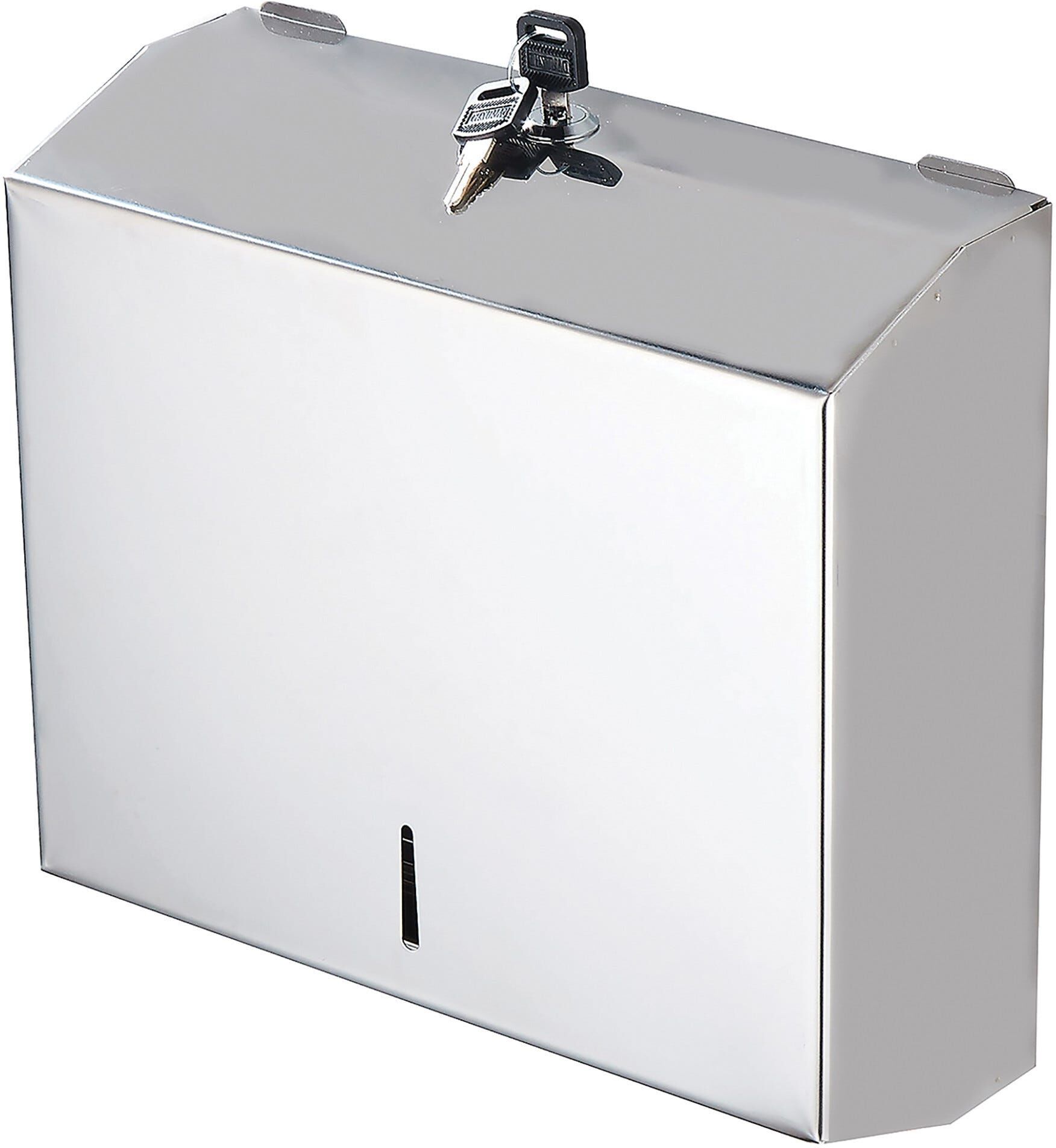 Tecnomat DISPENSER DI ASCIUGAMANI DI CARTA IN ACCIAIO INOX FISSAGGIO A MURO 28x26x10,2 cm