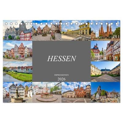 Hessen Impressionen (Tischkalender 2026 DIN A5 quer), CALVENDO Monatskalender