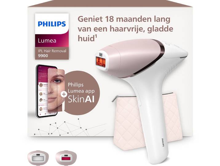 Philips Lumea IPL 9900 Series - IPL Ontharingsapparaat - AI haarvermindering analyse - 2 opzetstukken - Draadloos - BRI950/02