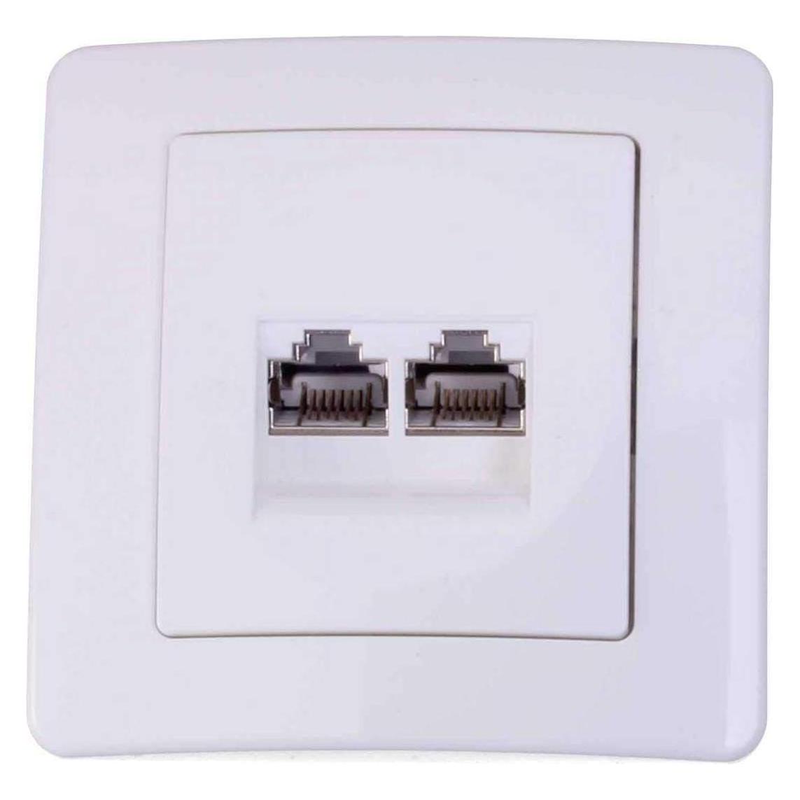 TEM Serie Ekonomik Socket TEL KS DOUBLE2x RJ11 6/ (KE38PW-U)