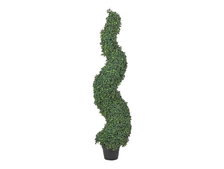 KUNSTPFLANZE im Blumentopf 120 cm Grün/Schwarz Boxwood Spiral Tree