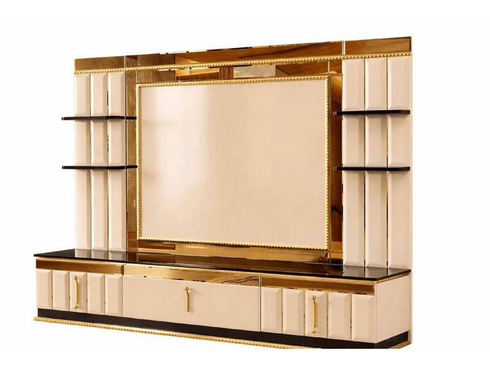 JVmoebel TV-Wand TV-Block Beige Moderner Stil Komfortabel Luxuriös Stilvoll Praktisch, Made in Europa