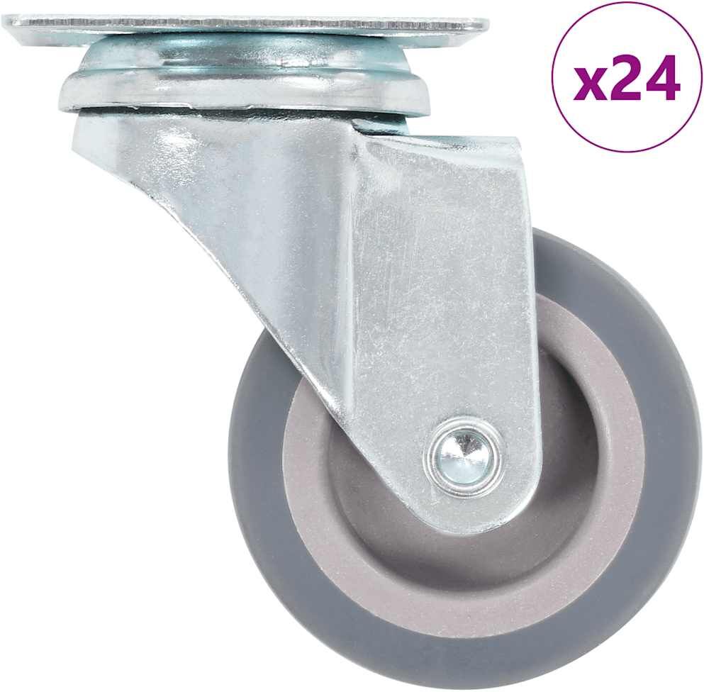 vidaXL 24 pcs Roulettes pivotantes 50 mm