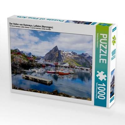 CALVENDO Puzzle Der Hafen von Hamnøya, Lofoten (Norwegen) | 1000 Teile Lege-Größe 64x48cm Foto-Puzzle für glückliche Stunden