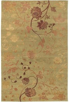 COURISTAN INC Couristan Impressions Oriental Garden Sage/Raspberry Wool Area Rug